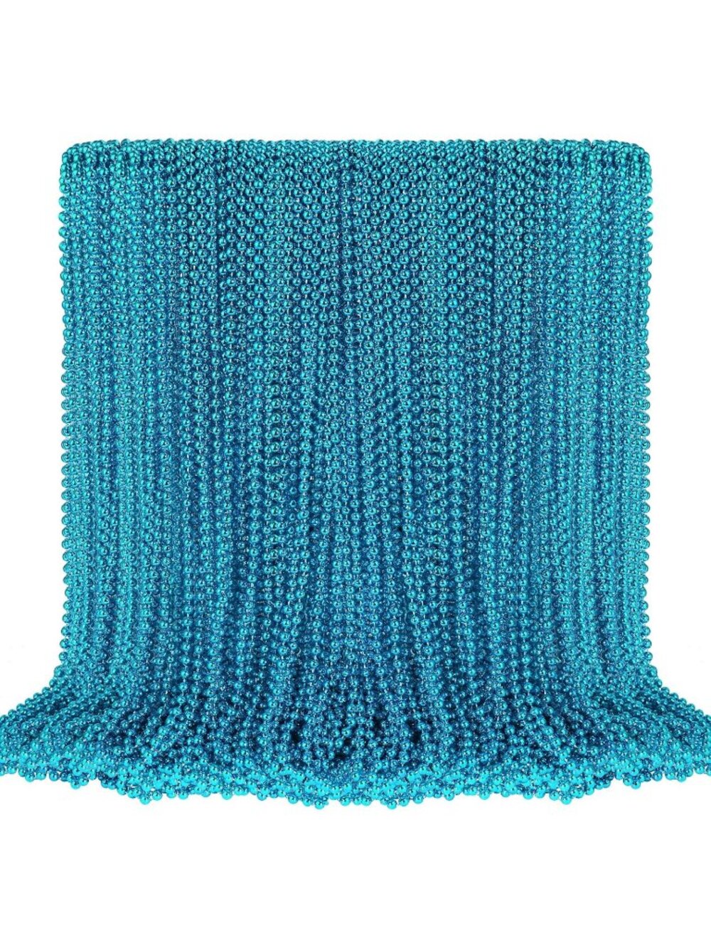 100PCS Teal Mardi Gras Bead Necklaces 33" Turquoise Party Favor Beads
